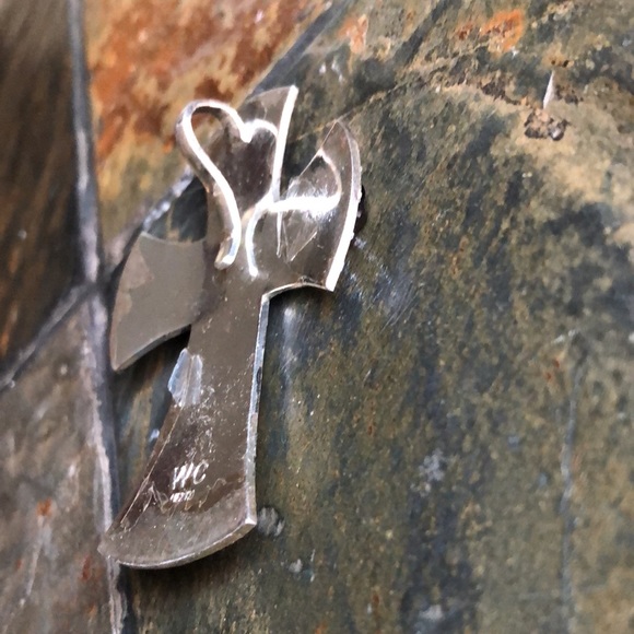 Vintage Sterling Silver Statement 2.25” Cross Purple Western Crystal Necklace - Picture 4 of 6